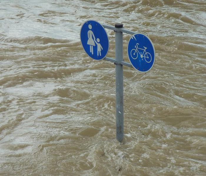Sign in middle of Flood