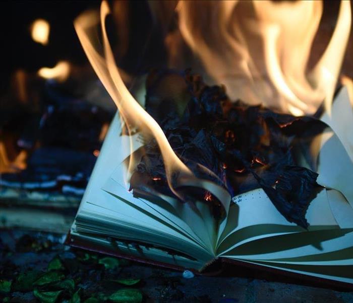A book is on fire